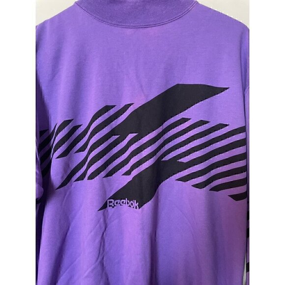 Vintage 80s Reebok Purple Black Sweatshirt M - Picture 4 of 7